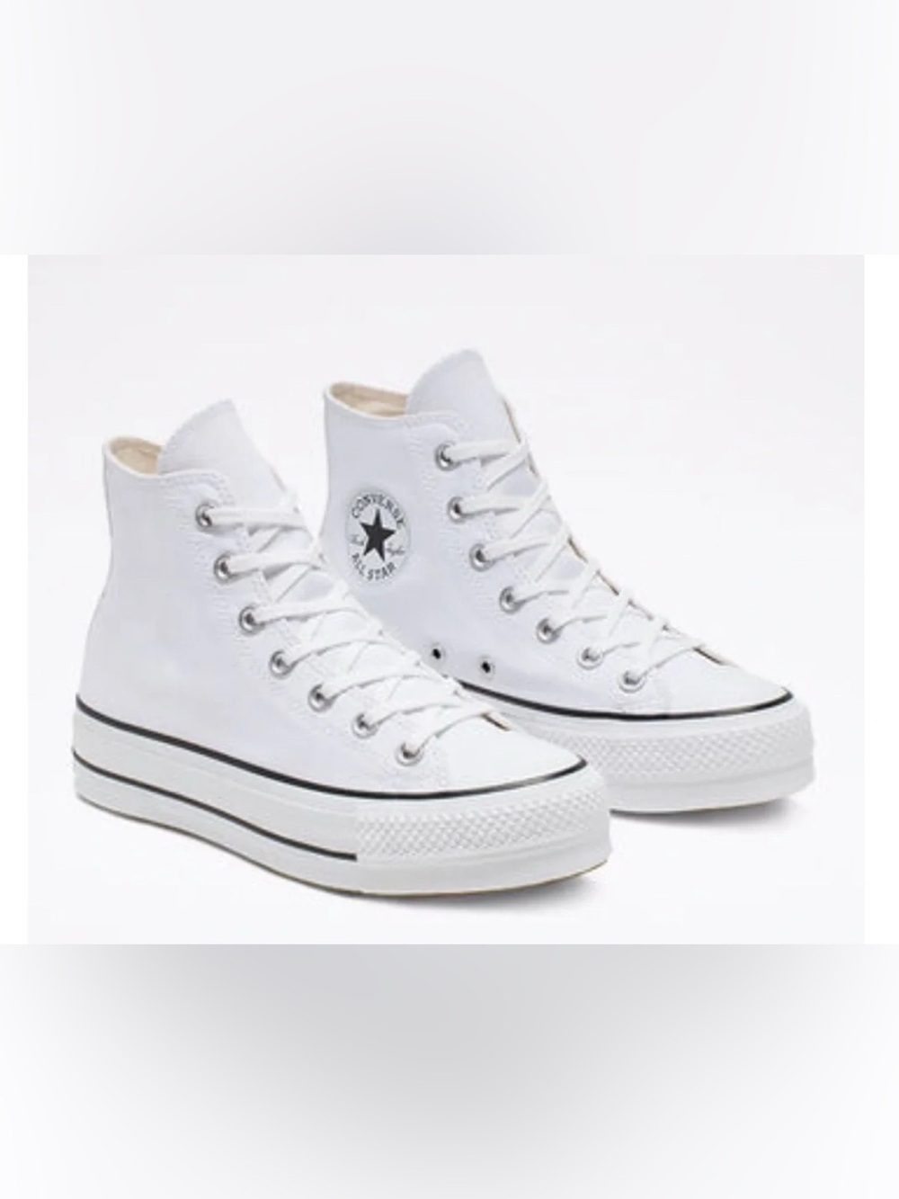 Converse High Top Sneakers in White with Black Accent.NWT